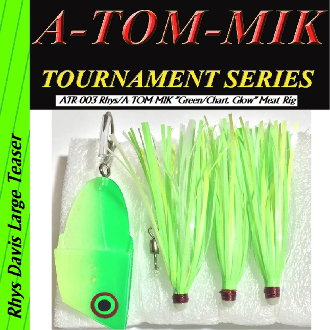 A-TOM-MIK ATR-003 Rhys/A-TOM-MIK Green/Chart. Glow Meat Rig Lures