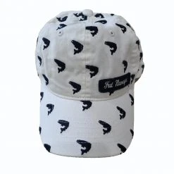 Fat Nancy's Tackle Shop Hat With Salmon Print Design Apparel