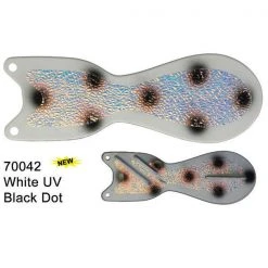 Dreamweaver Spin Doctor Flasher White UV Black Dot Lures
