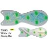 Dreamweaver Spin Doctor Flasher White UV Green Dot Lures