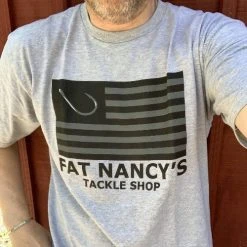 Fat Nancy's Tackle Shop Flag With Hook