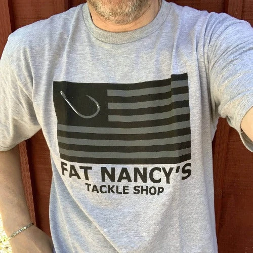 Fat Nancy's Tackle Shop Flag With Hook